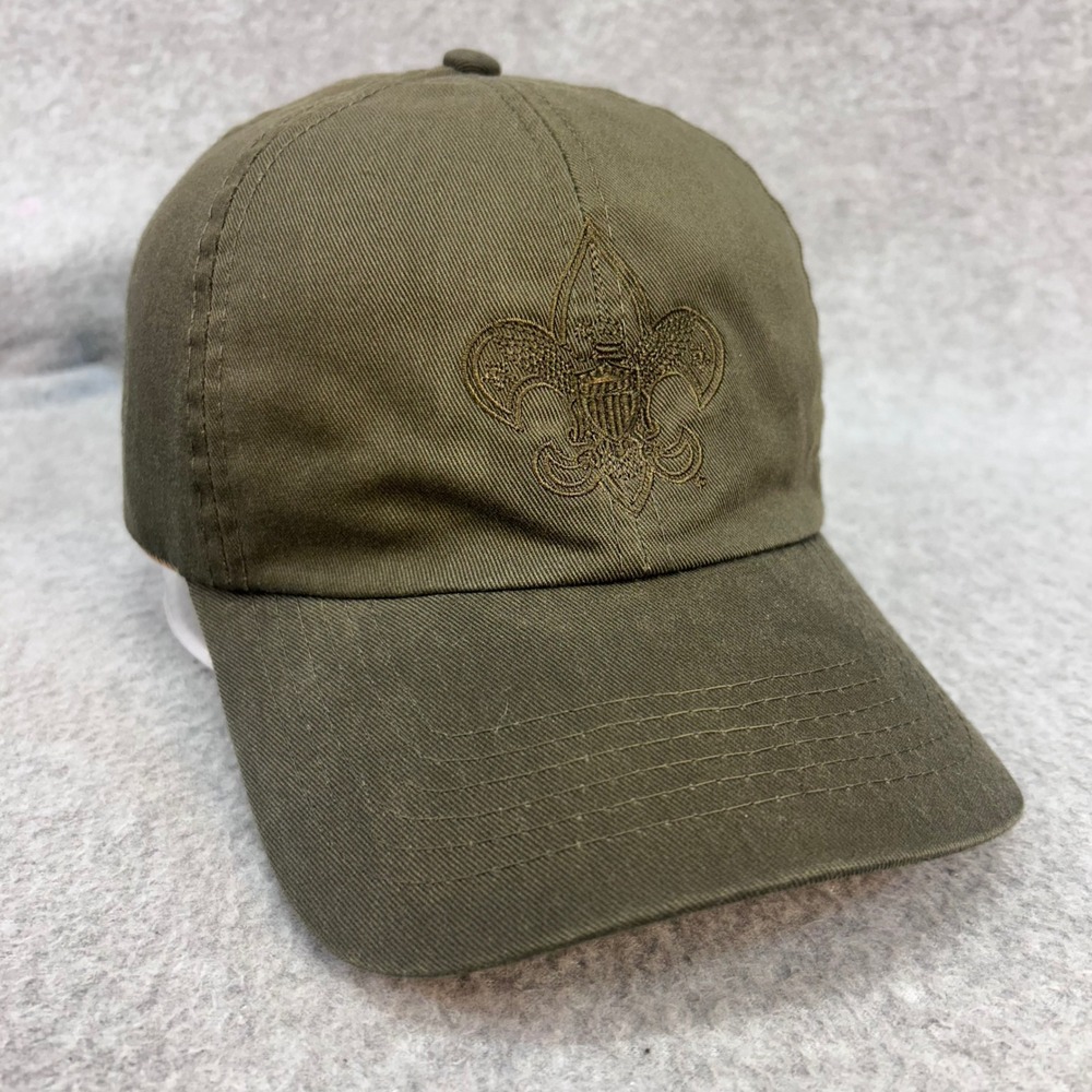 Boy Scouts of America Fleur-de-lis Emblem Mens Olive Adjustable Hat M/L